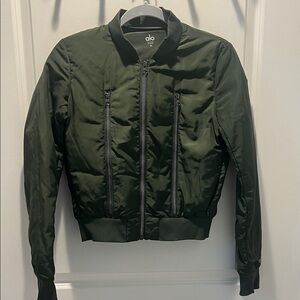 ALO Yoga Olive Green Bomber Jacket